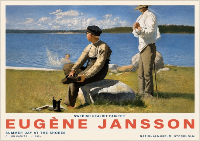 Eugène Jansson Summer Day at the Shores No6 - Plakát