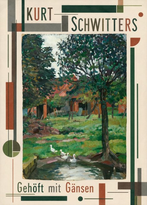 Kurt Schwitters Gehöft Mit Gänsen No5 - Plakát