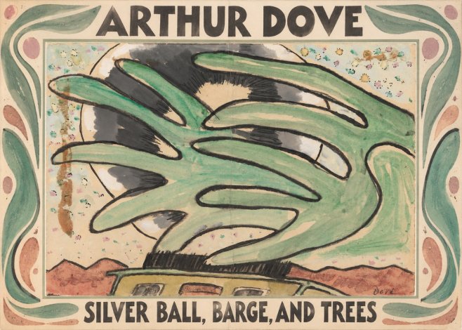 Arthur Dove Silver Ball, Barge, and Trees No1 - Plakát