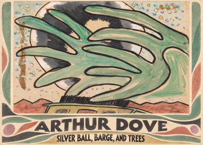 Arthur Dove Silver Ball, Barge, and Trees No4 - Plakát