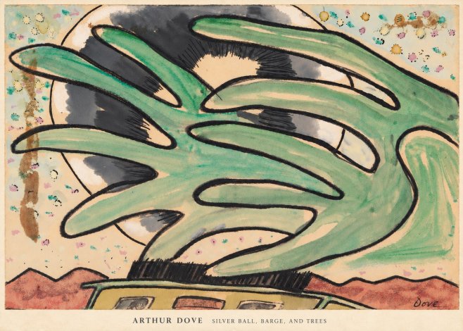 Arthur Dove Silver Ball, Barge, and Trees No6 - Plakát