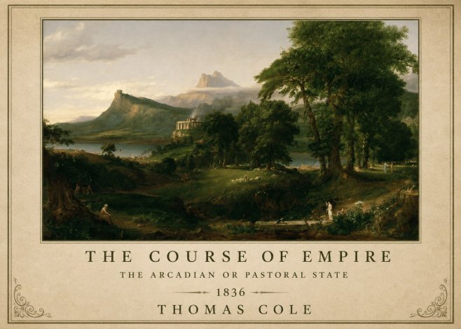 Thomas Cole The Course of Empire - the Arcadian or Pastoral State No1 - Plakát