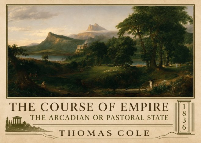 Thomas Cole The Course of Empire - the Arcadian or Pastoral State No2 - Plakát