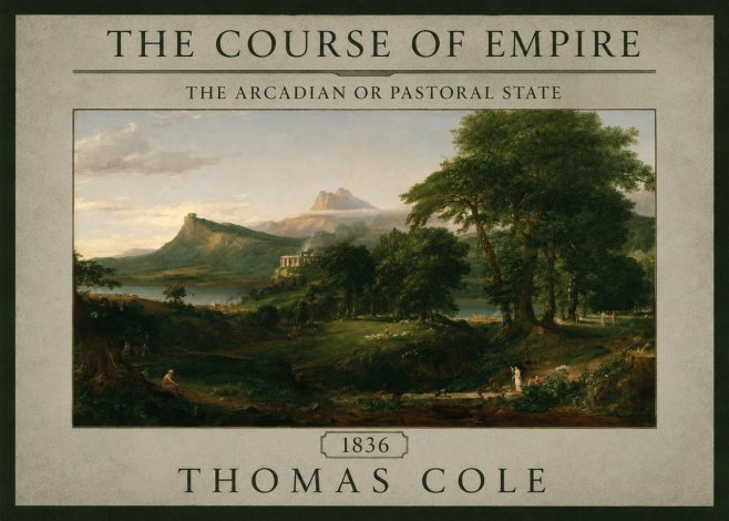 Thomas Cole The Course of Empire - the Arcadian or Pastoral State No4 - Plakát