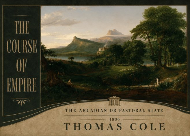 Thomas Cole The Course of Empire - the Arcadian or Pastoral State No6 - Plakát
