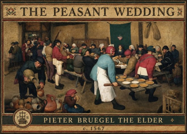 Pieter Bruegel The Peasant Wedding III No3 - Plakát