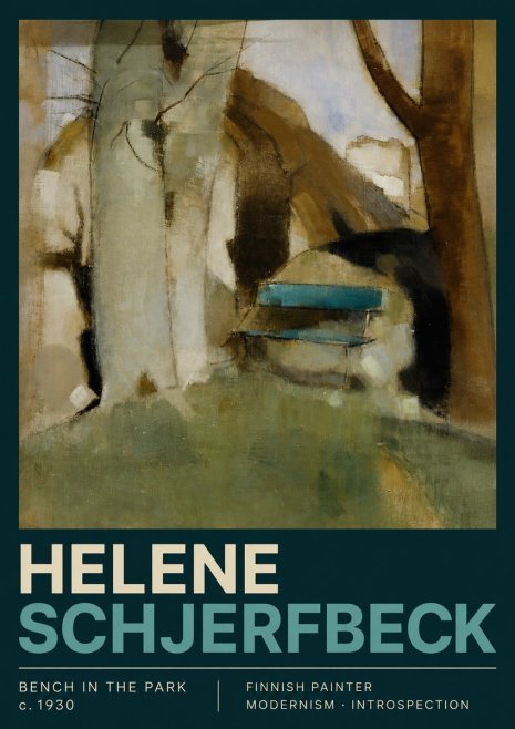 Helene Schjerfbeck Bench in the Park No3 - Plakát