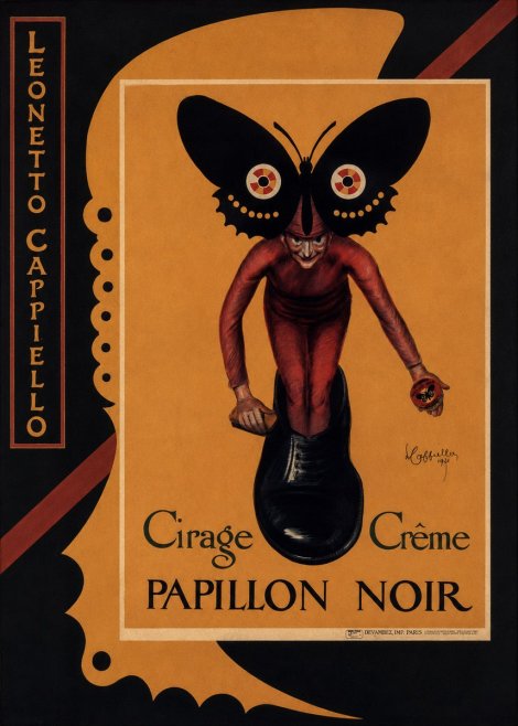 Leonetto Cappiello Cirage Crème Papillon Noir No2 - Plakát