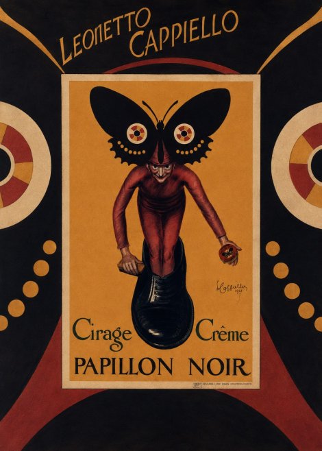Leonetto Cappiello Cirage Crème Papillon Noir No6 - Plakát
