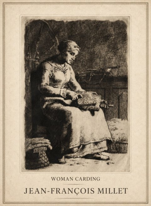 Jean-François Millet Woman Carding No1 - Plakát