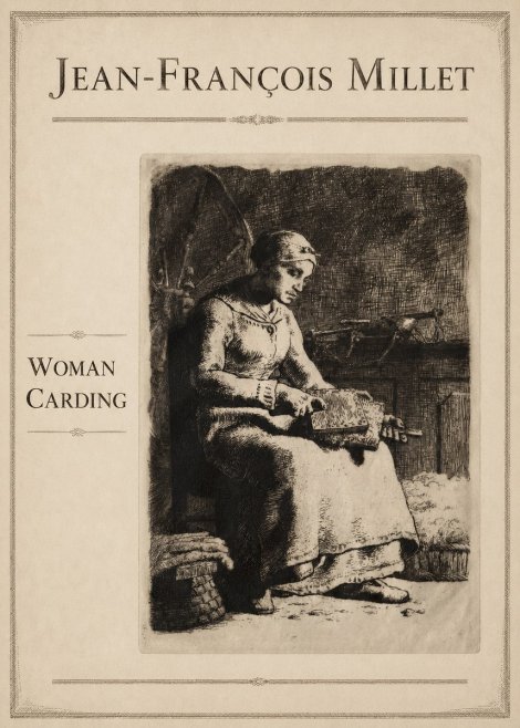 Jean-François Millet Woman Carding No3 - Plakát