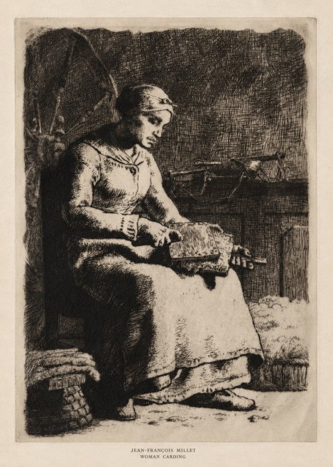 Jean-François Millet Woman Carding No5 - Plakát