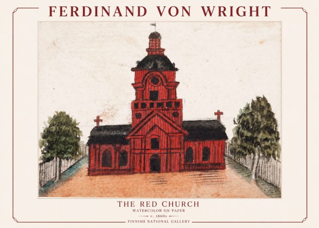 Ferdinand von Wright The Red Church No1 - Plakát