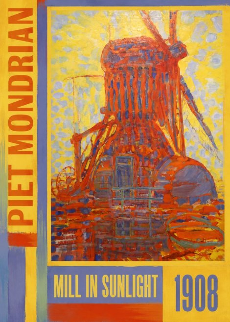 Piet Mondrian Mill in Sunlight No2 - Plakát