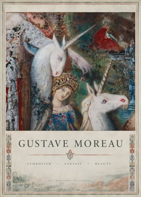 Gustave Moreau The Unicorns II No5 - Plakát