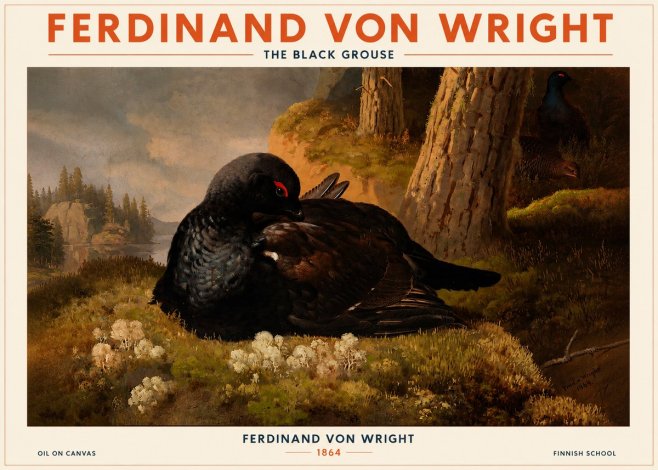 Ferdinand von Wright The Black Grouse No2 - Plakát