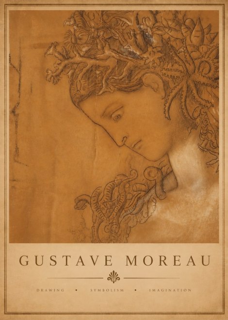 Gustave Moreau Head of a Woman No4 - Plakát