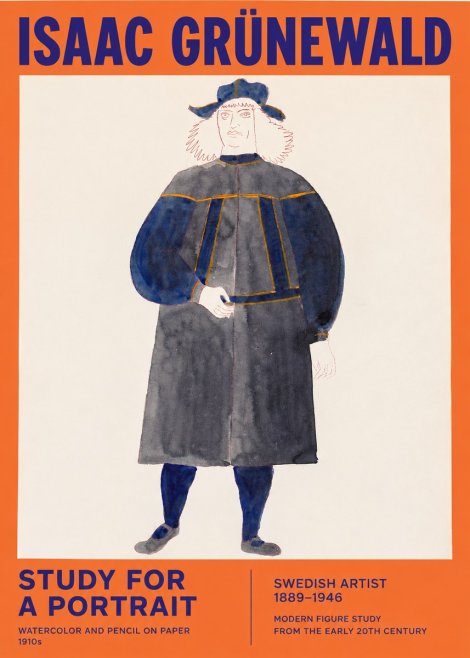 Isaac Grünewald Study for a Portrait No2 - Plakát