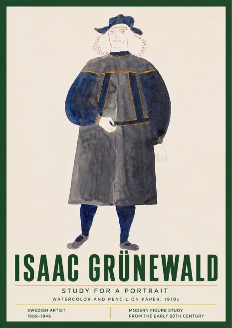 Isaac Grünewald Study for a Portrait No4 - Plakát