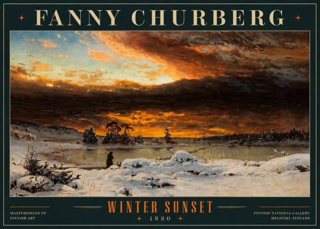 Fanny Churberg Winter Sunset No5 - Plakát