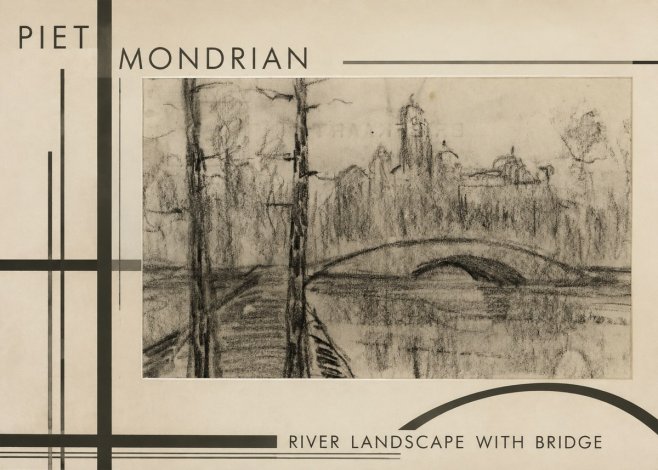 Piet Mondrian River Landscape with Bridge No6 - Plakát