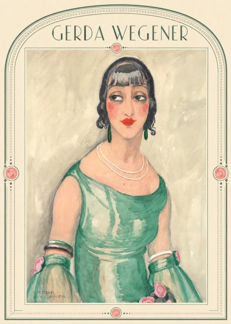 Gerda Wegener Portrait of a Woman in Green Dress No5 - Plakát