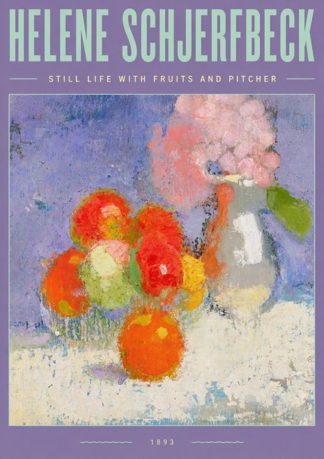 Helene Schjerfbeck Still Life with Fruits and Pitcher No3 - Plakát