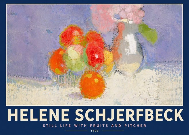 Helene Schjerfbeck Still Life with Fruits and Pitcher No4 - Plakát