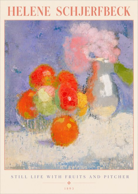 Helene Schjerfbeck Still Life with Fruits and Pitcher No5 - Plakát