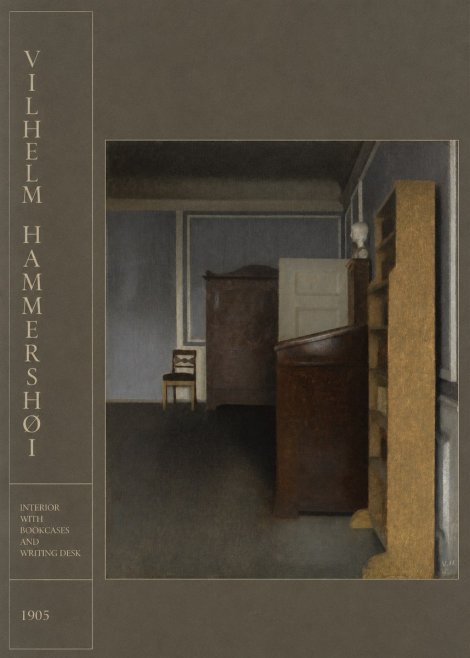 Vilhelm Hammershøi Interior with Bookcases and Writing Desk No2 - Plakát