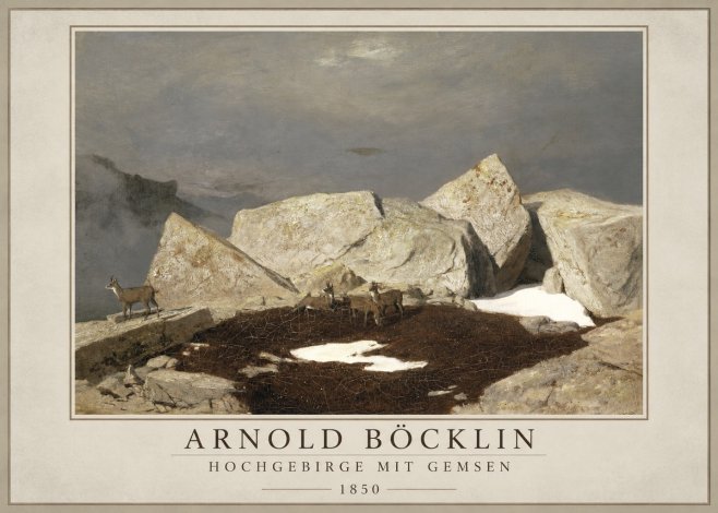 Arnold Böcklin Hochgebirge Mit Gemsen No1 - Plakát