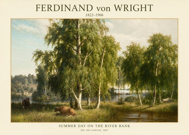 Ferdinand von Wright Summer Day on the River Bank No1 - Plakát