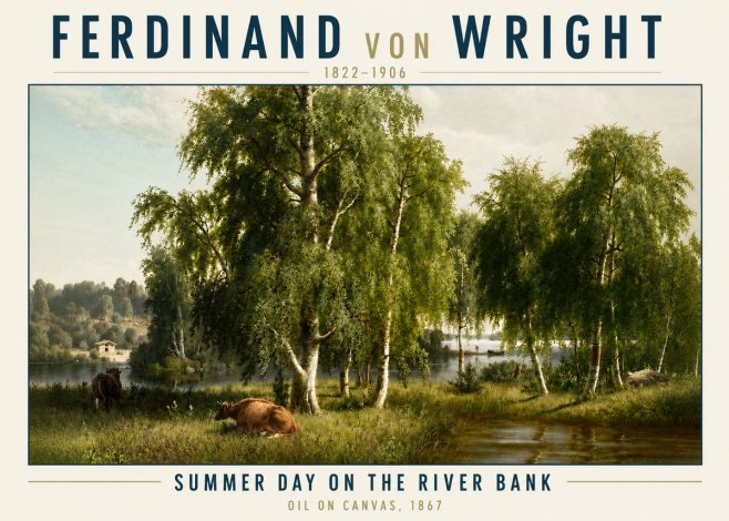 Ferdinand von Wright Summer Day on the River Bank No3 - Plakát