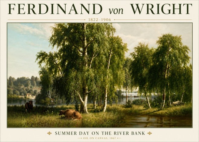 Ferdinand von Wright Summer Day on the River Bank No4 - Plakát