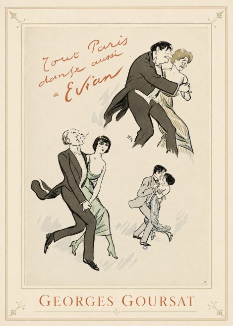 Georges Goursat Tout Paris Danse Aussi À Evian No1 - Plakát