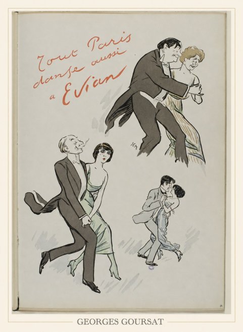 Georges Goursat Tout Paris Danse Aussi À Evian No6 - Plakát