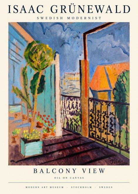 Isaac Grünewald The Balcony No3 - Plakát