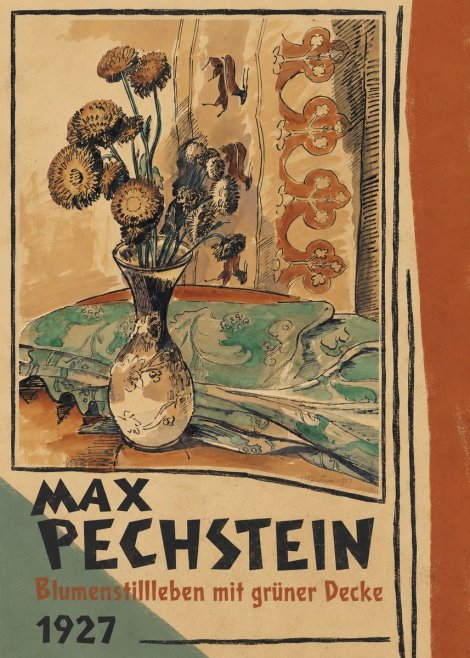 Max Pechstein Blumenstillleben Mit Grüner Decke No2 - Plakát