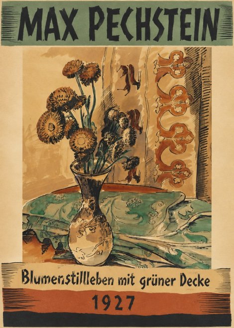 Max Pechstein Blumenstillleben Mit Grüner Decke No5 - Plakát