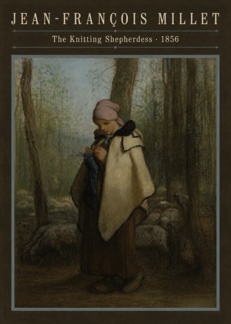 Jean-François Millet The Knitting Shepherdess · 1856 No6 - Plakát
