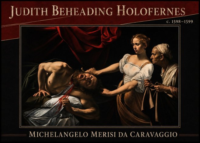 Michelangelo Merisi da Caravaggio Judith Beheading Holofernes II No2 - Plakát