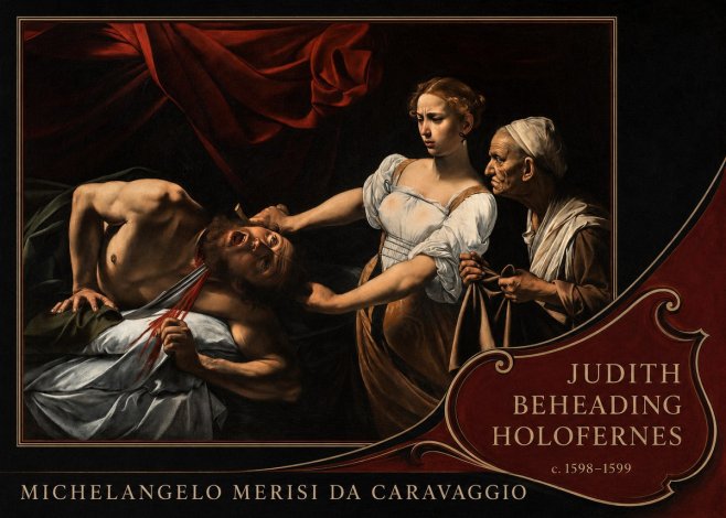 Michelangelo Merisi da Caravaggio Judith Beheading Holofernes II No5 - Plakát