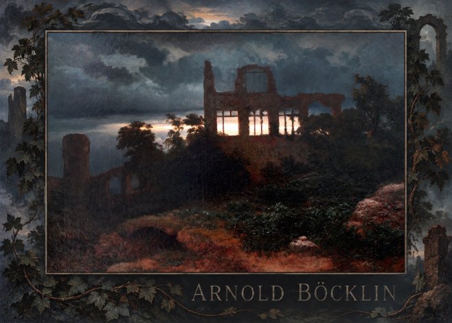 Arnold Böcklin Ruined Castle No4 - Plakát
