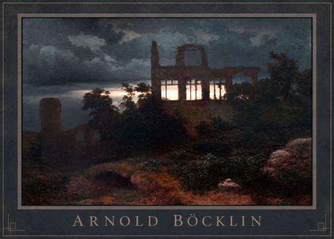 Arnold Böcklin Ruined Castle No6 - Plakát