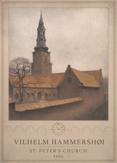 Vilhelm Hammershøi St. Peter's Church No6 - Plakát