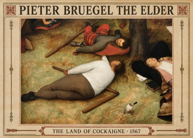 Pieter Bruegel The Land of Cockaigne I No3 - Plakát