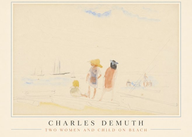 Charles Demuth Two Women and Child on Beach No1 - Plakát
