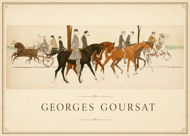 Georges Goursat Equestrian Promenade No1 - Plakát