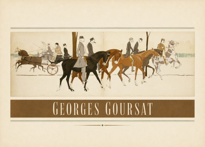 Georges Goursat Equestrian Promenade No4 - Plakát