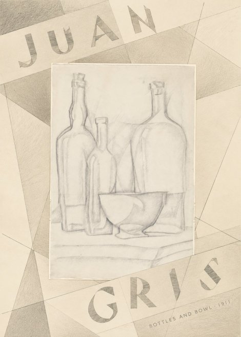 Juan Gris Bottles and Bowl No5 - Plakát